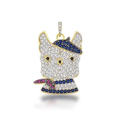 Pingente Pet Cravejado Com Zirconias Banhado Ouro 18k - Macho