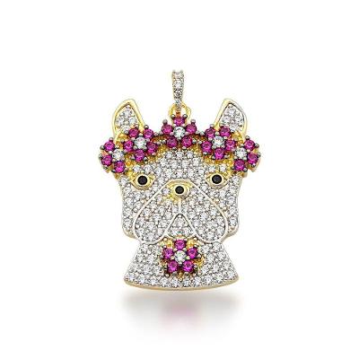 Pingente Pet Cravejado Com Zirconias Banhado Ouro 18k - Fêmea