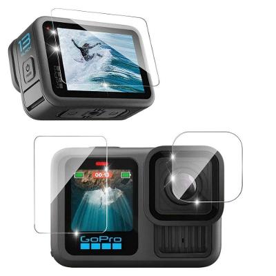 Películas Vidro Lente E Lcd Frontal/traseiro Para Gopro 13 Black