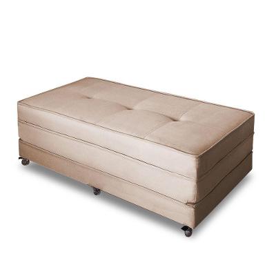 Puff Cama Dobrável Casal Cor Suede Caramelo