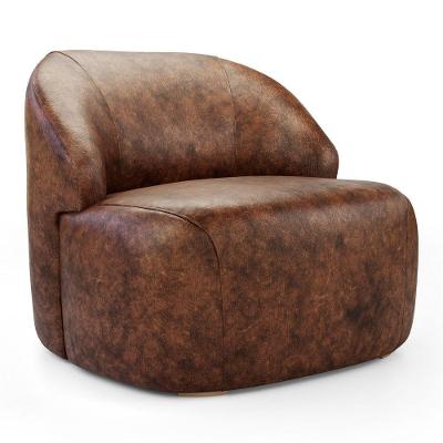 Poltrona Decorativa Living Kaya Orgânica Sintético Whisky - Desk Design