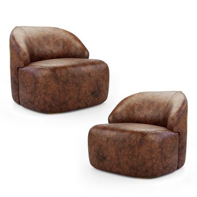 Kit 02 Poltronas Decorativas Kaya Orgânica Sintético Whisky - Desk Design