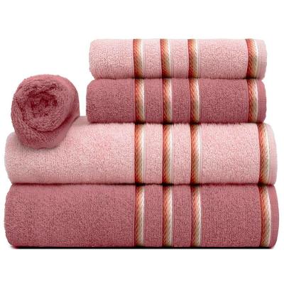 Jogo De Toalhas Banhão 5 Peças 100% Algodão Classic Appel Rosa Místico/rosa Nevada