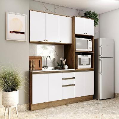 Cozinha Compacta Celeste Kappesberg 100% Mdf Nogueira/branco 190cm