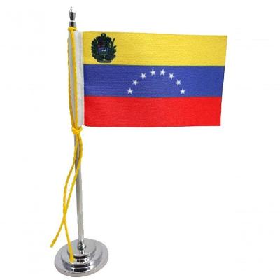 Mini Bandeira De Mesa Venezuela 15 Cm Poliéster