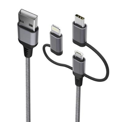Cabo Multicable 3 Em 1 ? Lightning (Mfi) Micro-Usb | Usb-C Com 1,5 M