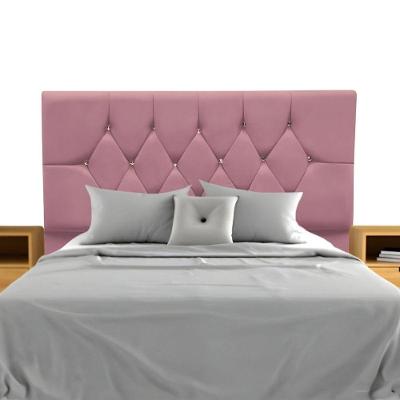 Cabeceira Estofada Cama Box Casal 140 Cm Suede Dubai rosê