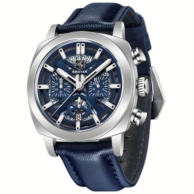 Relógio De Quartzo Masculino Design Casual Esportivo Impermeavel 3atm Azul Prateado