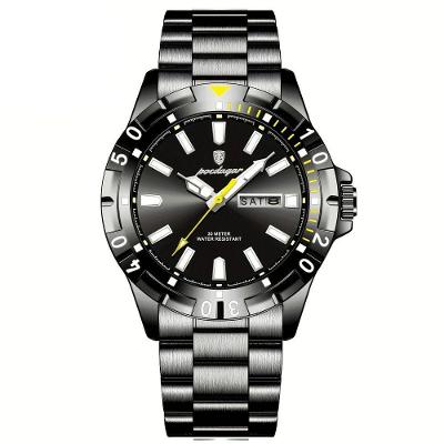 Relógio Masculino Impermeável Pulseira De Aço Inoxidável Movimento Quartzo Estilo Casual Preto
