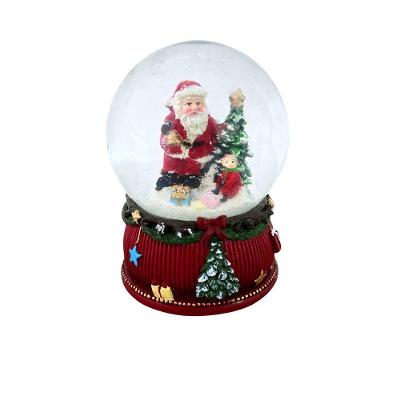 Enfeite Globo De Natal Musical Neve 14cm