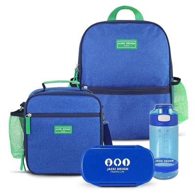 Conjunto Lancheira Térmica Com Pote E Garrafa / Mochila Escolar Azul