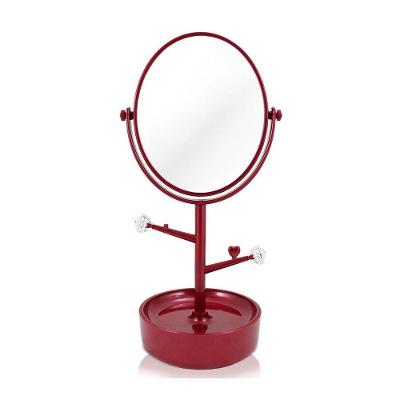 Espelho De Mesa Com Compartimento Para Jóias Jacki Design Vermelho