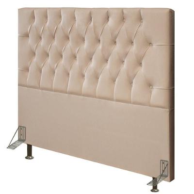 Cabeceira Cama Box Casal 140cm Diamante D10 Suede Bege