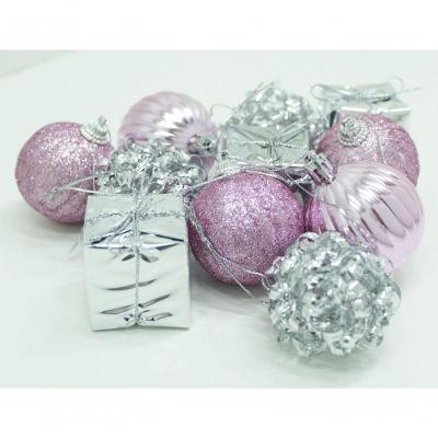 Kit 44 Peças Tubo Natalino Enfeite árvore De Natal Rosa 5cm