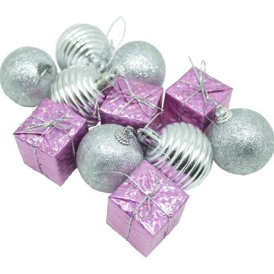 Kit 44 Peças Tubo Natalino árvore De Natal Rosa E Prata 5cm