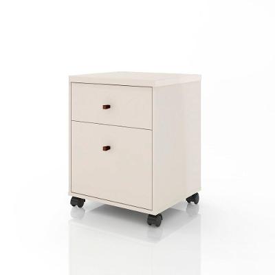 Gaveteiro Arquivo Office Mdp Rodízio Off White/Naturale