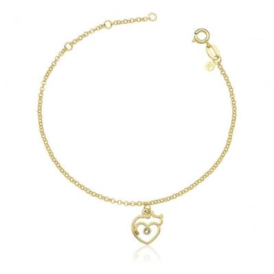 Pulseira Amor De Gato Revestida Em Ouro Comprimento 20 Cm Diâmetro 20 Cm