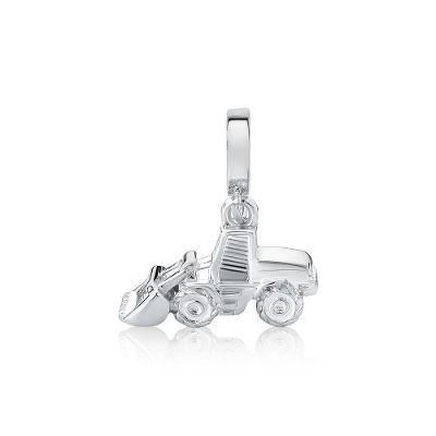 Charm Trator Pá Carregadeira Dourado Ou Prateado Metal Revestimento Prateado