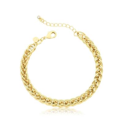 Pulseira Trança Revestida Em Ouro