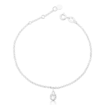 Pulseira Ponto De Luz 5mm Revestida Em Prata