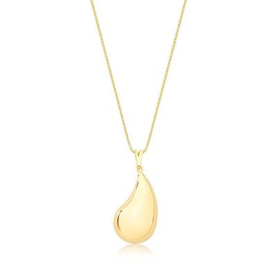 Colar Gota Revestido Em Ouro