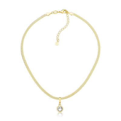Choker Fita Diamantada Com Cápsula De Café Revestida Em Ouro
