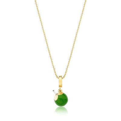Colar Côco Esmaltado Com Revestimento Em Ouro