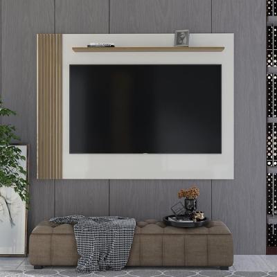 Painel Ripado Para Tv Até 70 Polegadas Grécia 180cm Off White E Nature