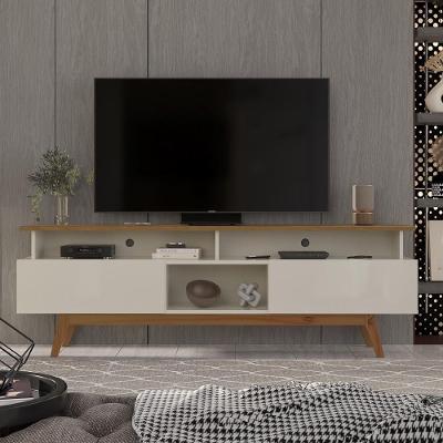 Rack Para Tv Até 70 Polegadas 2 Gavetas Grécia 180cm Off White E Nature