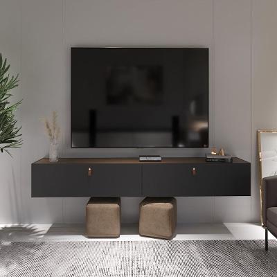 Rack Suspenso Para Tv Até 70 Polegadas 2 Portas Grécia 180cm Preto E Freijó