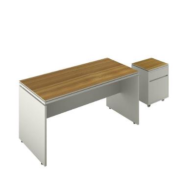 Conjunto De Escritório 2 Peças Mesa Gaveteiro 2 Gavetas Oslo Fendi E Freijó