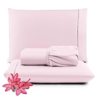 Jogo De Lençol Micropercal 400 Fios Queen 3 Peças Barato - Rosa