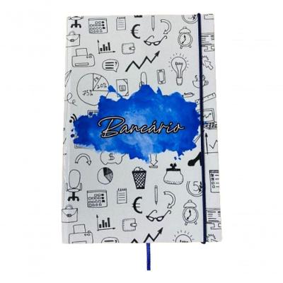 Caderno Sketchbook Grande Capa Profissões Bancário 21x14cm Miolo Com Pauta Para Escrever