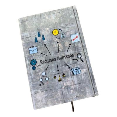 Caderno Sketchbook Grande Capa Profissões Recursos Humanos 21x14cm Miolo Com Pauta Para Escrever