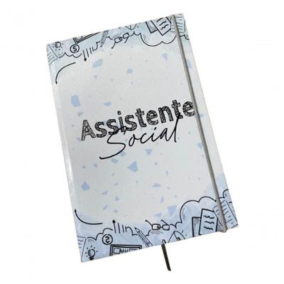 Caderno Sketchbook Grande Capa Profissões Assistente Social 21x14cm Miolo Com Pauta Para Escrever