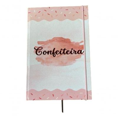 Caderno Sketchbook Grande Capa Profissões Confeiteira 21x14cm Miolo Sem Pauta Para Desenhar