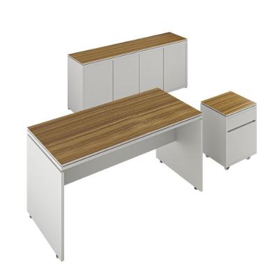 Conjunto De Escritório Office 3 Peças Mesa Gaveteiro Balcão Oslo Fendi E Freijó