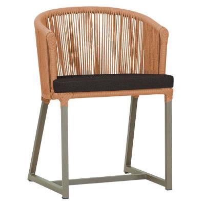 Cadeira De Jantar Noronha Alumínio Fendi E9 Trama Original Terra Cota