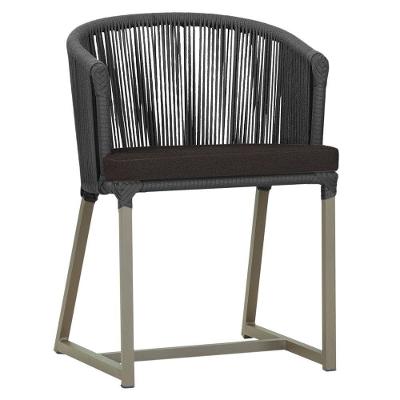 Cadeira De Jantar Noronha Alumínio Fendi E9 Trama Original Preto