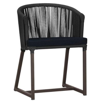 Cadeira De Jantar Noronha Alumínio Marrom E12 Trama Original Preto