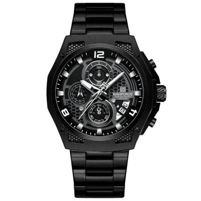 Relógio Masculino Esportiivo De Quartzo Em Aço Inoxidável Multifuncional Impermeavel Preto