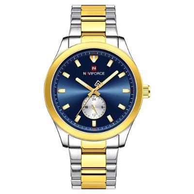 Relógio Masculino De Quartzo Esportivo Com Cronógrafo Em Aço Inoxidavel Impermeavel Azul