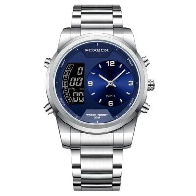 Relógio Digital Masculino Casual Esportivo De Quartzo Em Aço Inoxidavel Impermeavel Azul