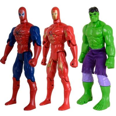 Kit Trio Brinquedo Incrível Hulk Homem Aranha Homem Aço 29cm