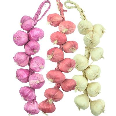 Kit 6 Tranças Alho Cebola E Cebola Roxa Artificial Artesanal