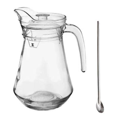 Jarra De Vidro Com Tampa Suco água 1.5 Litros + Colher Bailarina