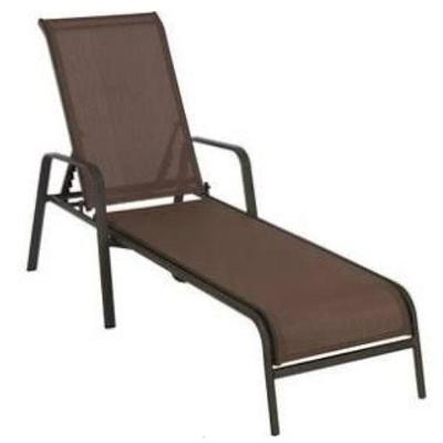 Cadeira Espreguiçadeira Piscina Jardim Em Alumínio E Tela Sling Marrom