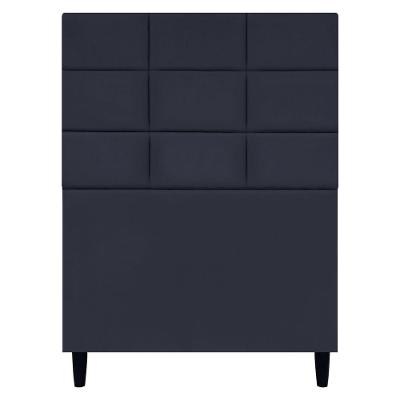 Cabeceira Decorativa Florem Para Cama De Solteiro 90 Cm Suede Preto, Suede