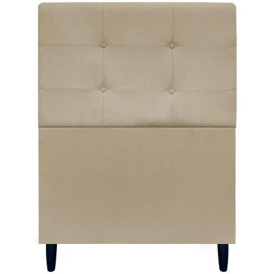 Cabeceira Decorativa Ivy Para Cama De Solteiro 90 Cm Suede Nude, Suede