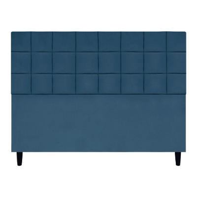 Cabeceira Decorativa Florem Para Cama De Queen 160 Cm Azul-marinho, Suede